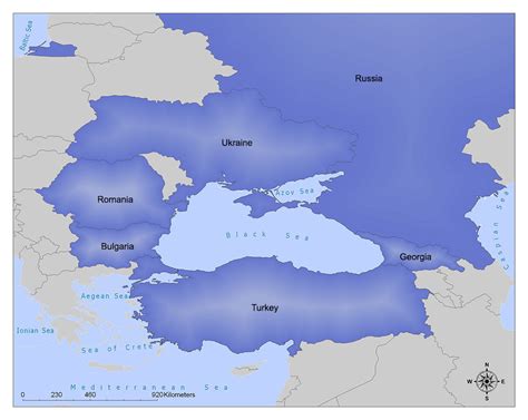 black sea map countries